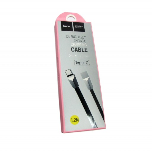 Кабель USB HOCO X4 Zinc Alloy Rhombus Cable Type-C (черный)