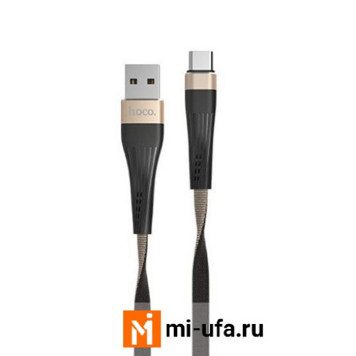 Кабель USB HOCO U39 Slender Charging Data Cable Type-C 1m (черный/золотой)