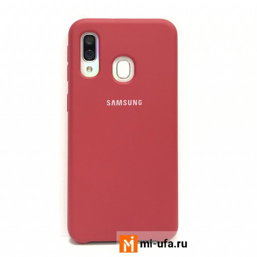 Силиконовая накладка для смартфона Samsung Galaxy A40 с логотипом (красная)
