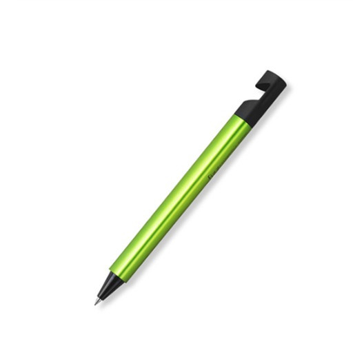 Ручка с подставкой для телефона Fizz (зеленая)