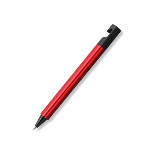 Ручка с подставкой для телефона Fizz (красная)
