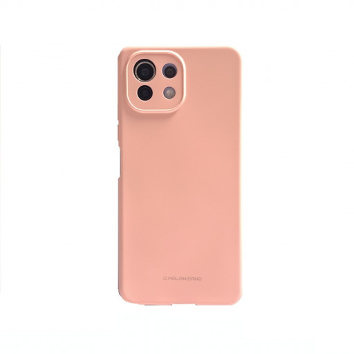 Силиконовая накладка MOLAN CANO для смартфона Mi 11 lite (розовая)