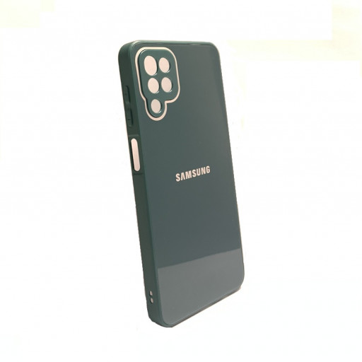 Накладка силиконовая для смартфона Samsung Galaxy A12 с логотипом (зеленая)