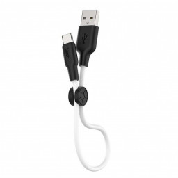Kабель USB Hoco X21 Plus Silicone Series Type-C Cable 0,25m (черно-белый)