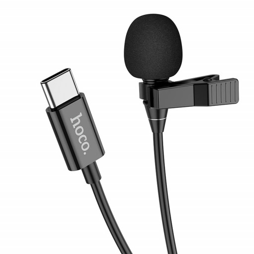 Микрофон петличный HOCO L14 Lavalier USB Type-C, 2м (черный)
