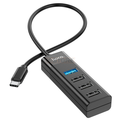 Переходник HOCO HB25 (USB3.0+USB2.0*3) Type-C (чёрный)