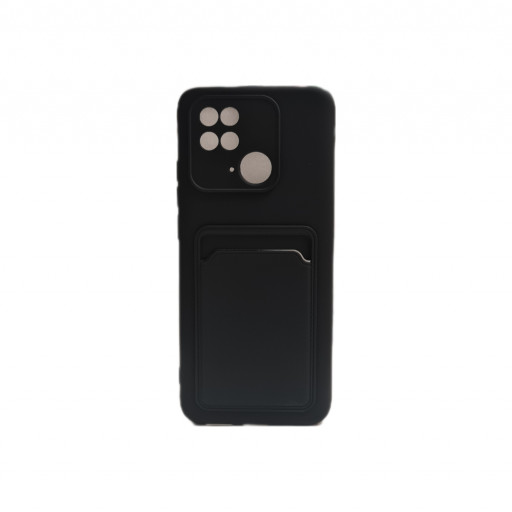 Накладка силиконовая с кармашком для смартфона Redmi 10C (черная)