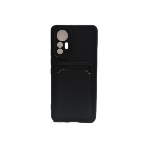 Накладка силиконовая с кармашком для смартфона 12 Lite (черная)
