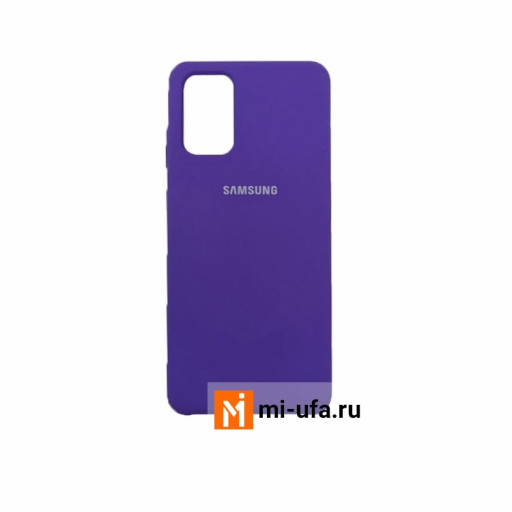 Силиконовая накладка для смартфона Samsung Galaxy S20 с логотипом (фиолетовая)