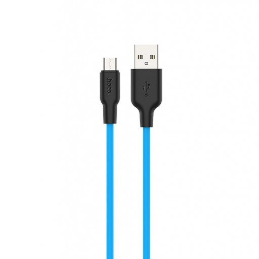 Kабель USB Hoco X21 Silicone Series Micro USB Cable 1m (синий)