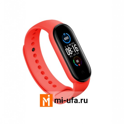 Сменный ремешок для Xiaomi Mi Band 5 силиконовый (красный)
