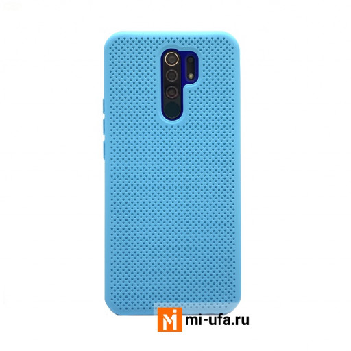 Накладка силиконовая для смартфона Redmi 9 с эффектом перфорации (голубая)